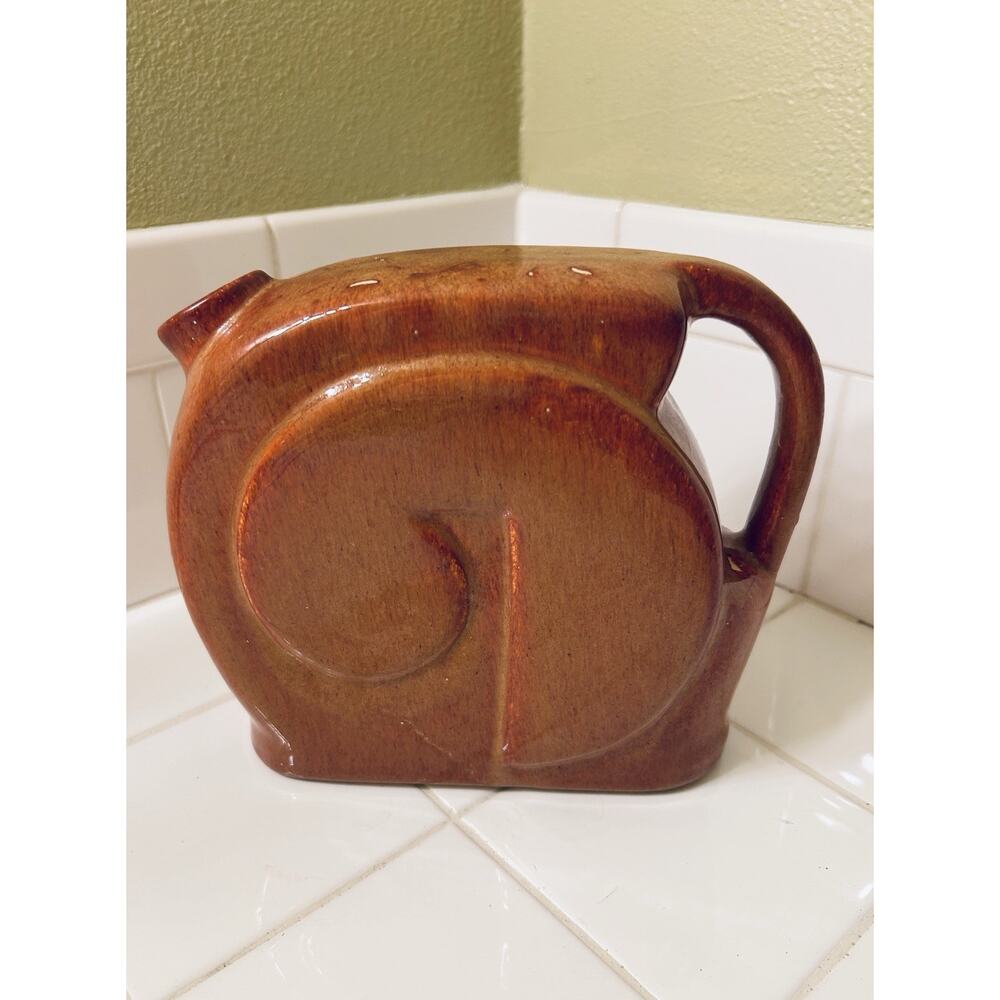 Niloak Arkansas Rare pottery pitcher Art Deco Design In Reddish Brown Some Flaws